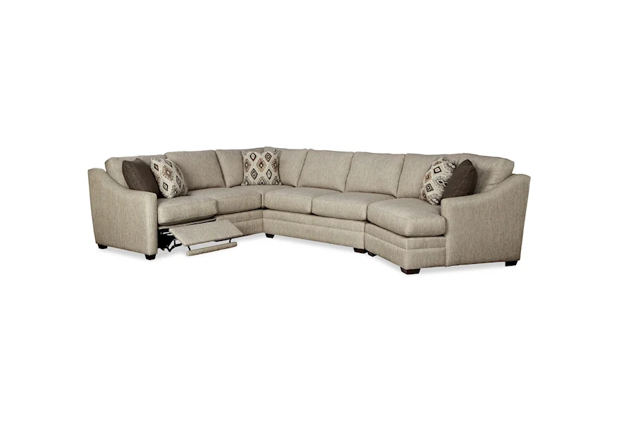 F9 Custom Collection 3 Pc Sectional Sofa w/ LAF Recliner by Craftmaster at Esprit Decor Home Furnishings